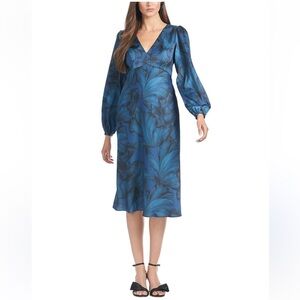 Sachin + Babi Blue Floral Long Sleeve LOLA Dress